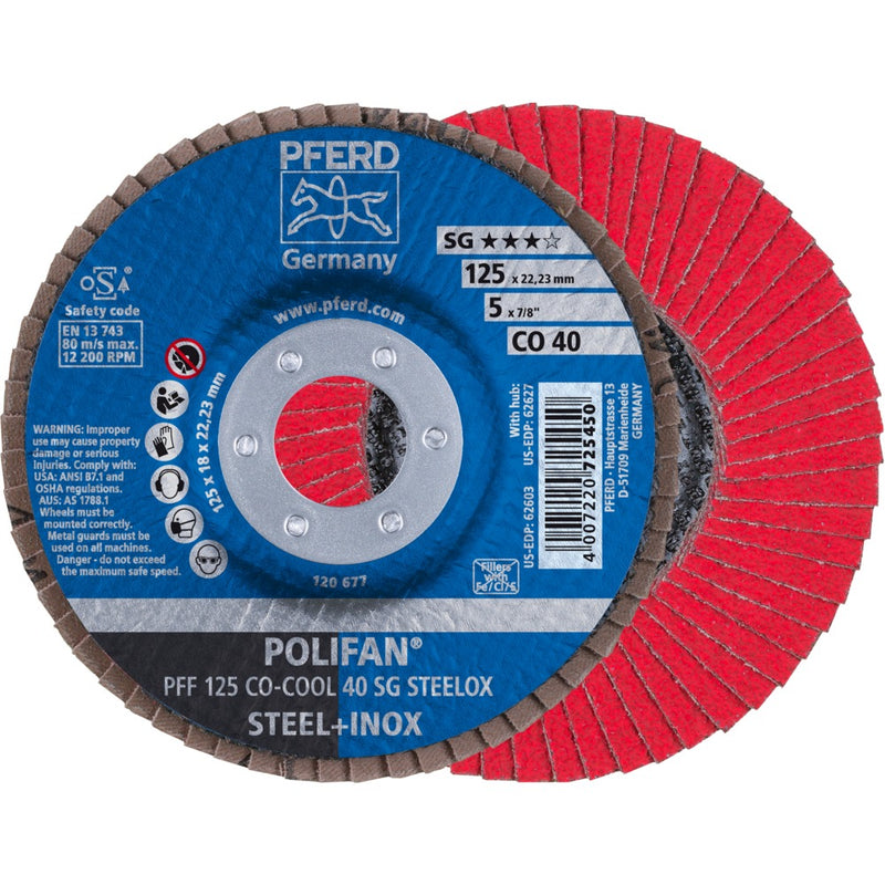 PFERD POLIFAN-lamellrondell PFF 125 CO-COOL 40 SG STEELOX